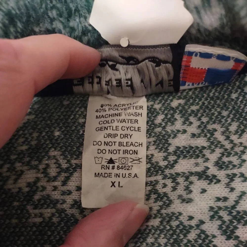 Vintage George Vine Dolphin Jacket Men's XL Sherpa Fleece Full Zip Made in USA